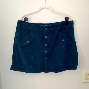 American Eagle size 18 blue corduroy mini skirt
